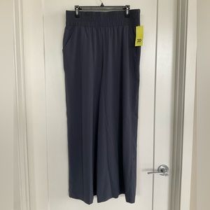 All In Motion Stretch High Rise Wide Leg Pants - L - Slate Dark Blue - New!